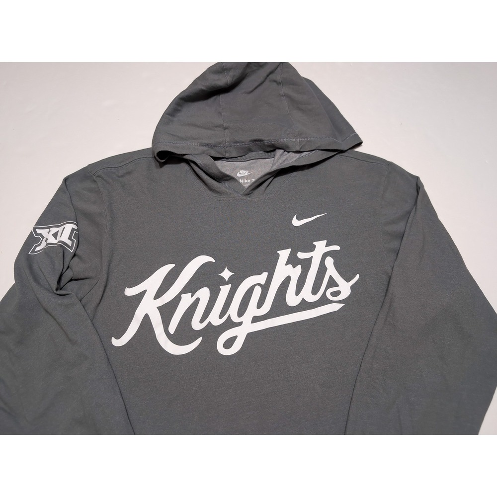 NIKE UCF Knights Long Sleeve‎ Hoodie Shirt Big 12 Script Logo Gray Men's Small S - Picture 6 of 8